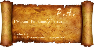 Pflum Annamária névjegykártya